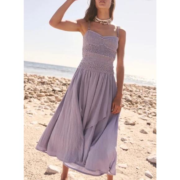 Free People / Sparkling Moment Midi Dress / Boho Beach Sundress - Picture 1 of 3